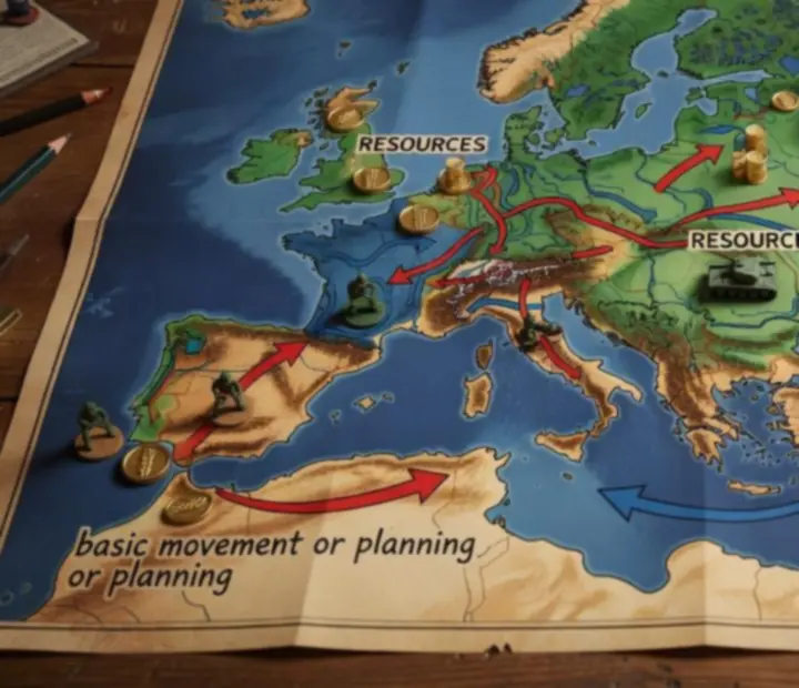 Mapa strategiczna z zaznaczonymi frontami, symbolizująca wprowadzenie do Hearts of Iron IV